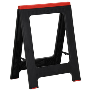vidaXL Sawhorses 2 pcs. Foldable Black & Red Polypropylene 350 kg