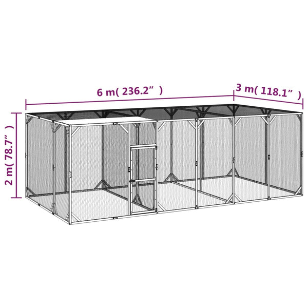 vidaXL Chicken Coop 600x300x200 cm Solid Impregnated Pinewood
