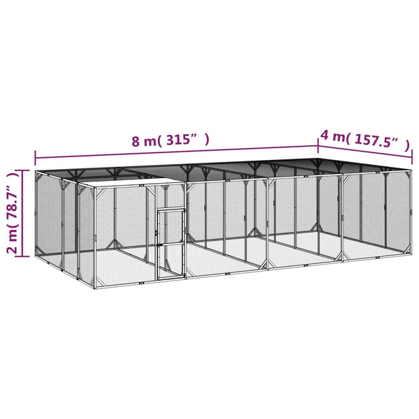 vidaXL Chicken Coop 800x400x200 cm Solid Impregnated Pine Wood