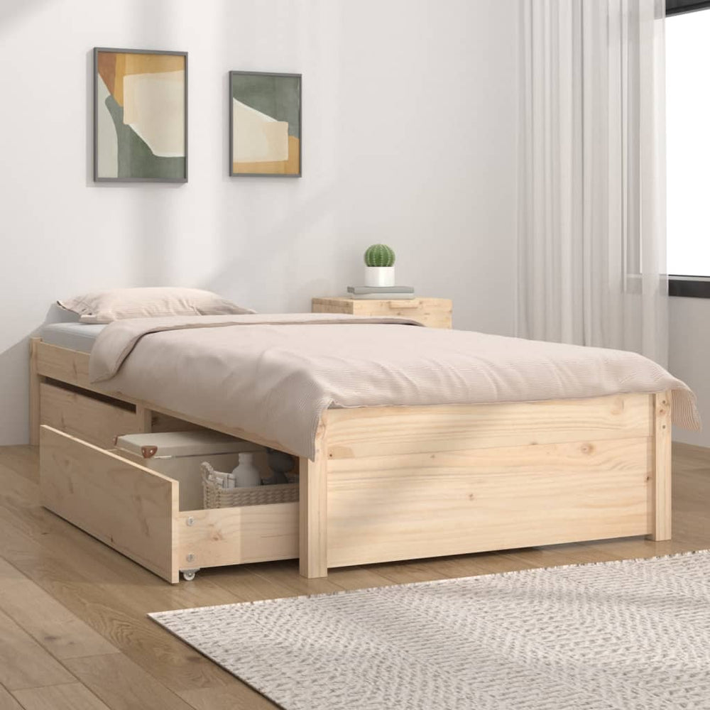 vidaXL Bed with Drawers 75x190 cm