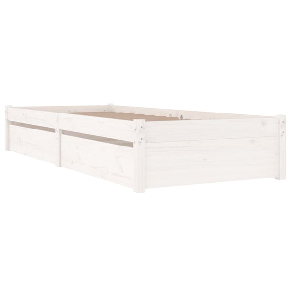 vidaXL Bed with Drawers White 75x190 cm