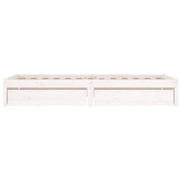 vidaXL Bed with Drawers White 75x190 cm
