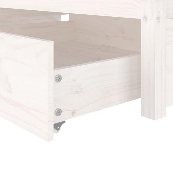 vidaXL Bed with Drawers White 75x190 cm