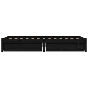 vidaXL Bed with Drawers Black 90x190 cm