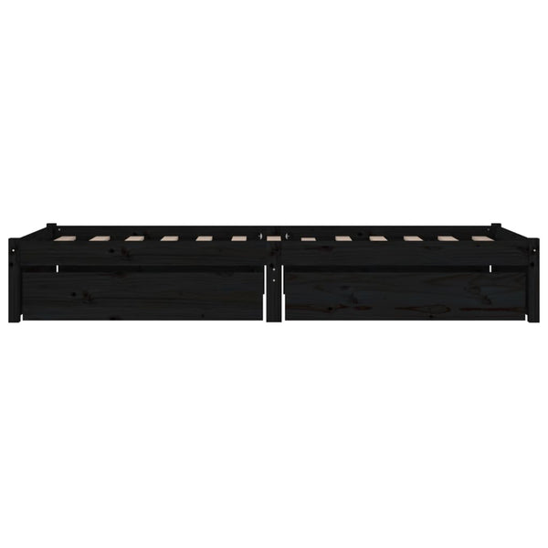 vidaXL Bed with Drawers Black 90x190 cm