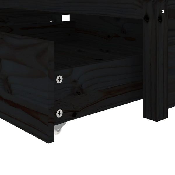 vidaXL Bed with Drawers Black 90x190 cm