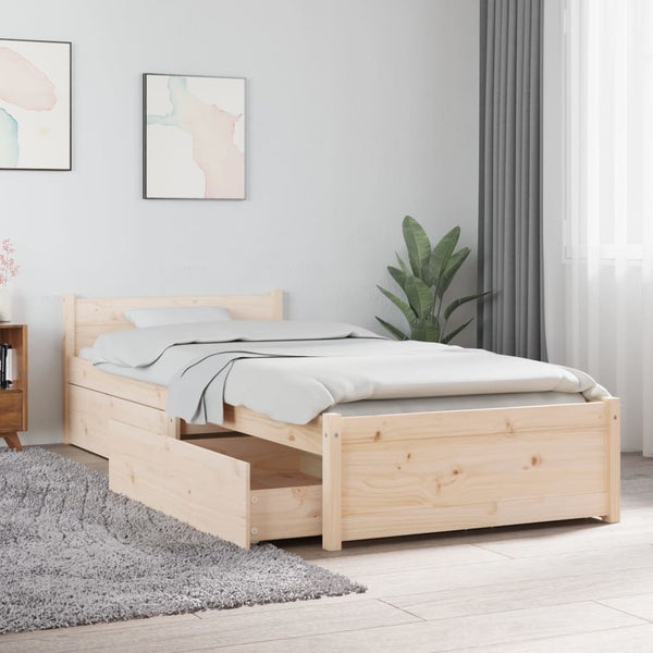 vidaXL Bed with Drawers 75x190 cm
