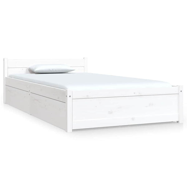 vidaXL Bed with Drawers White 90x190 cm