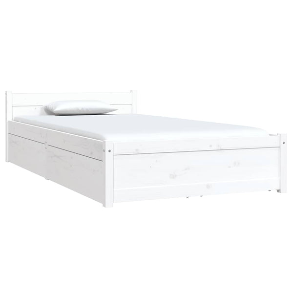 vidaXL Bed with Drawers White 90x190 cm