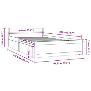 vidaXL Bed with Drawers 90x200 cm