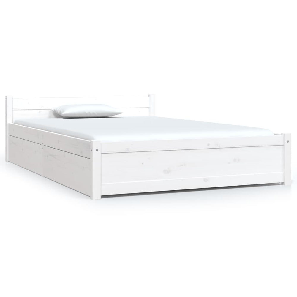 vidaXL Bed with Drawers White 120x190 cm