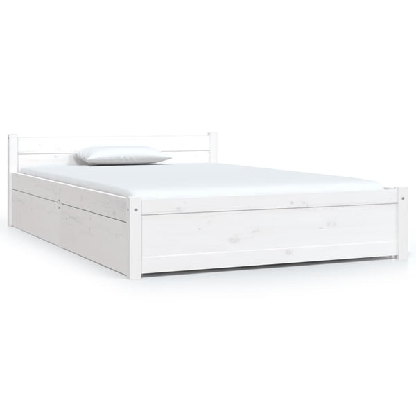 vidaXL Bed with Drawers White 120x190 cm