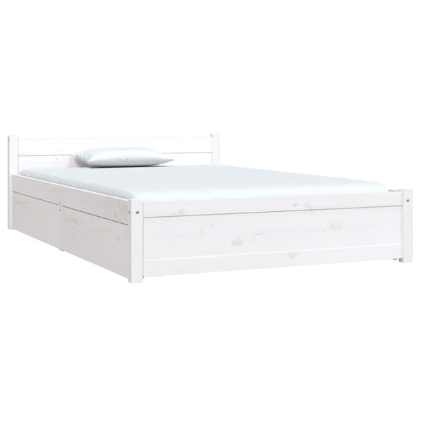 vidaXL Bed with Drawers White 120x190 cm