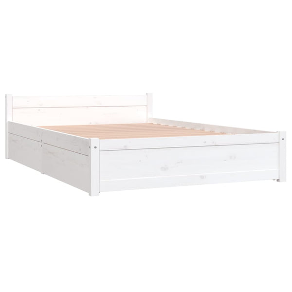 vidaXL Bed with Drawers White 120x190 cm