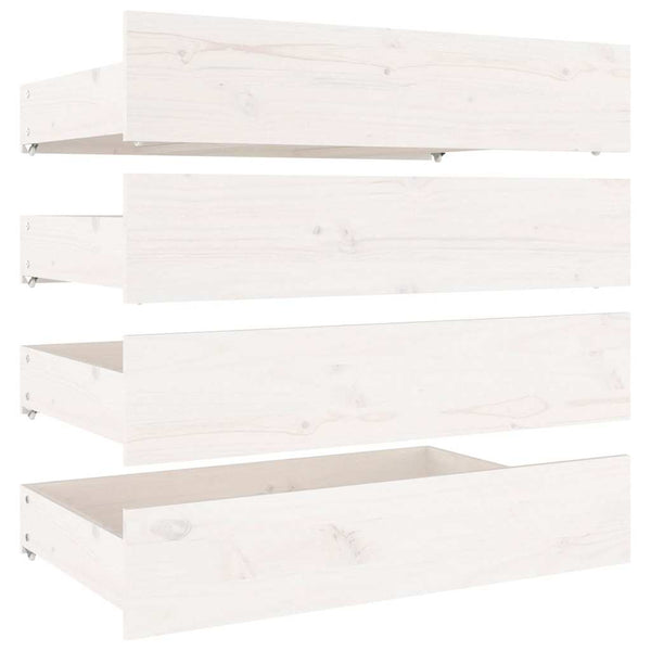 vidaXL Bed with Drawers White 135x190 cm