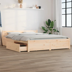 vidaXL Bed with Drawers 120x200 cm