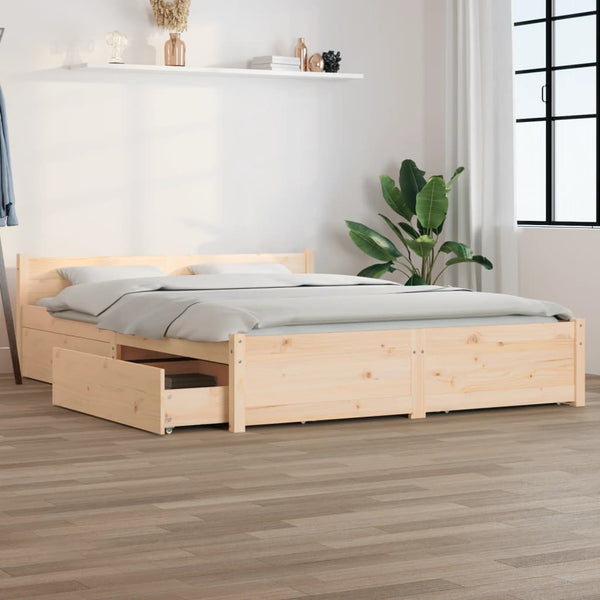 vidaXL Bed with Drawers 120x200 cm