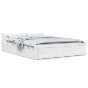 vidaXL Bed with Drawers White 120x200 cm