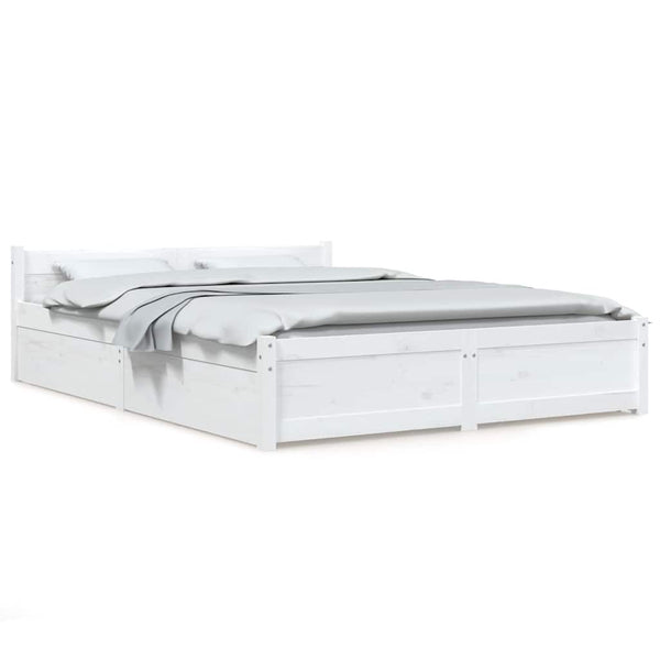 vidaXL Bed with Drawers White 120x200 cm