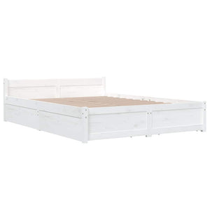 vidaXL Bed with Drawers White 120x200 cm
