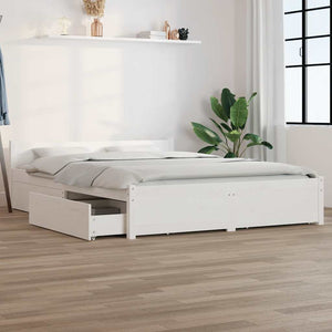 vidaXL Bed with Drawers White 120x200 cm