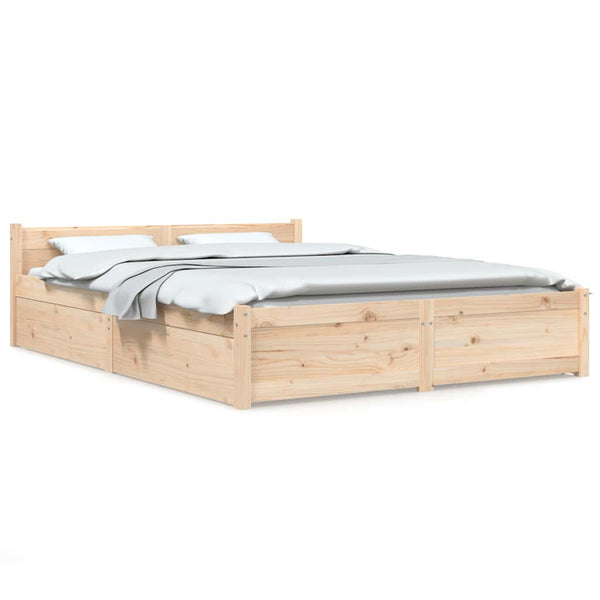 vidaXL Bed with Drawers 140x200 cm