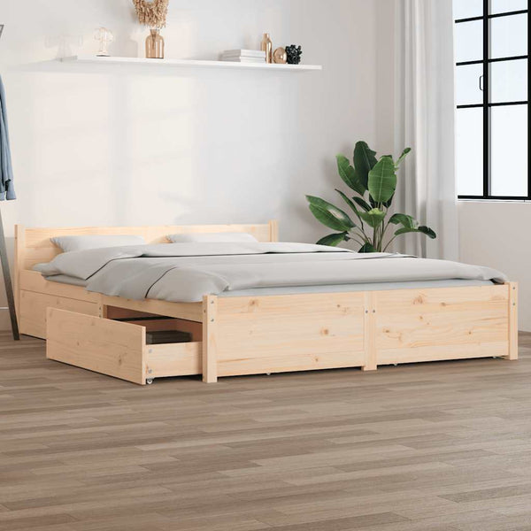 vidaXL Bed with Drawers 140x200 cm