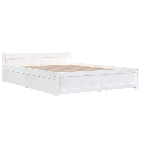 vidaXL Bed with Drawers White 140x200 cm
