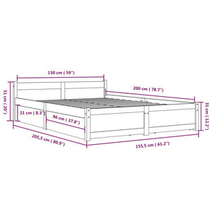 vidaXL Bed with Drawers 150x200 cm