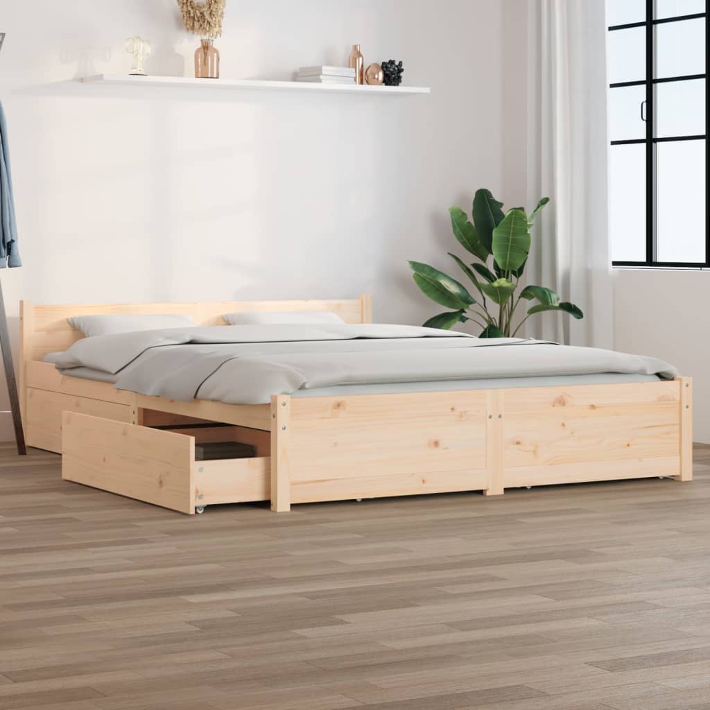 vidaXL Bed with Drawers 150x200 cm
