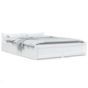 vidaXL Bed with Drawers White 150x200 cm