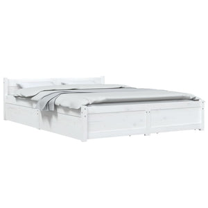 vidaXL Bed with Drawers White 150x200 cm
