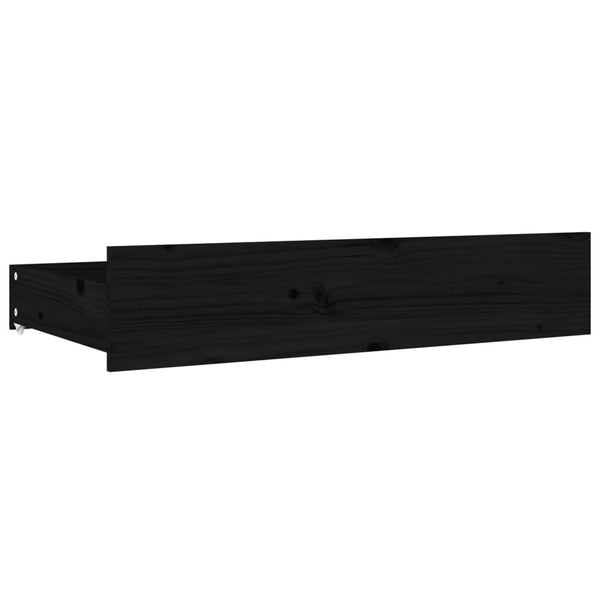 vidaXL Bed with Drawers Black 150x200 cm