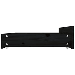 vidaXL Bed with Drawers Black 150x200 cm