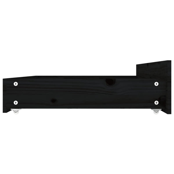 vidaXL Bed with Drawers Black 150x200 cm