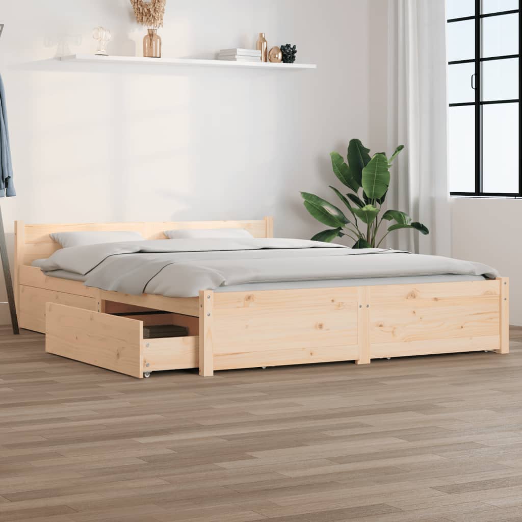 vidaXL Bed with Drawers 160x200 cm