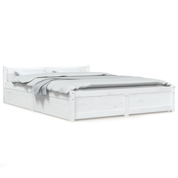 vidaXL Bed with Drawers White 160x200cm