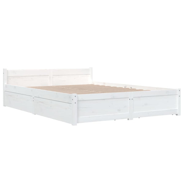 vidaXL Bed with Drawers White 160x200cm