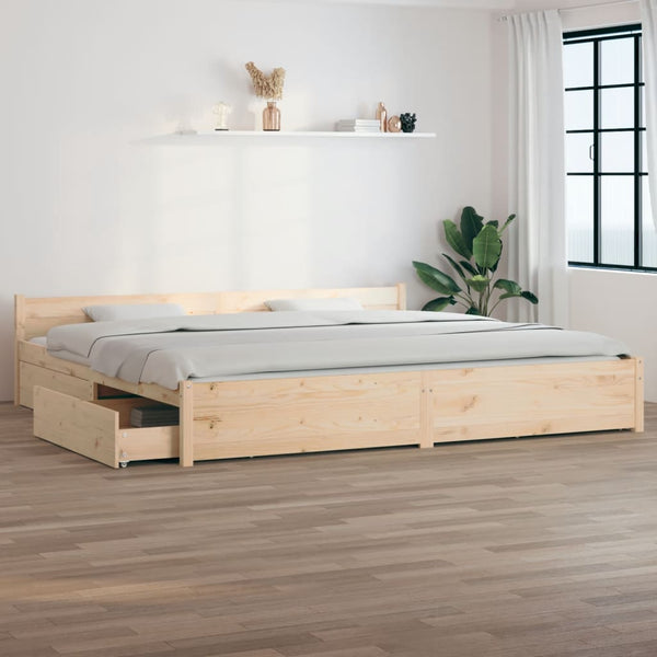vidaXL Bed with Drawers 180x200 cm