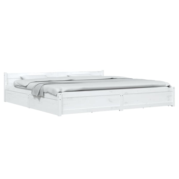 vidaXL Bed with Drawers White 180x200 cm
