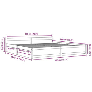 vidaXL Bed with Drawers White 180x200 cm