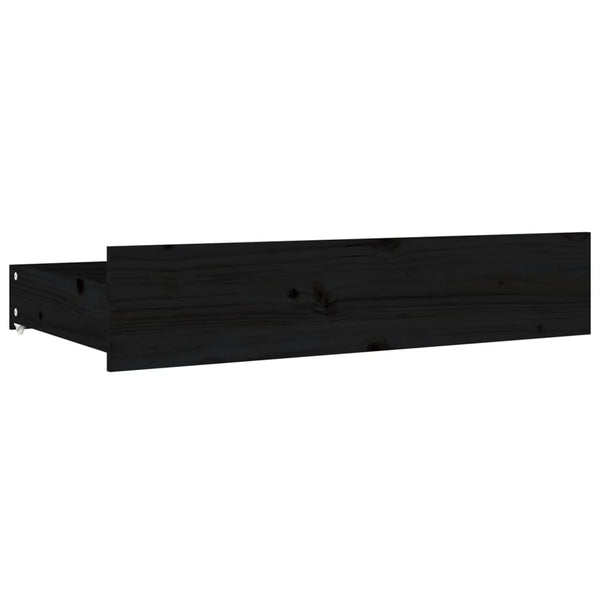 vidaXL Bed with Drawers Black 180x200 cm