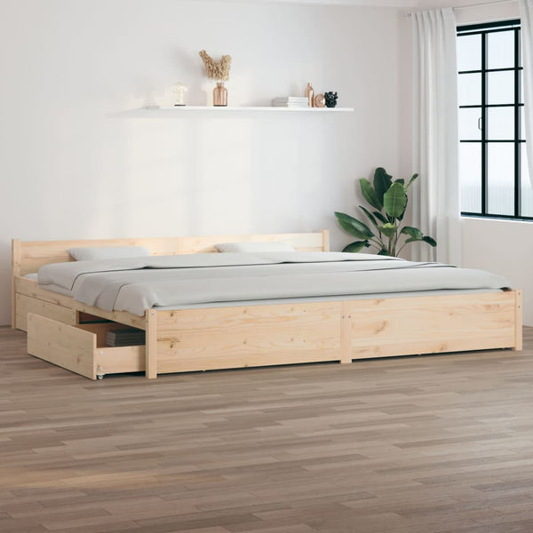 vidaXL Bed with Drawers 200x200 cm
