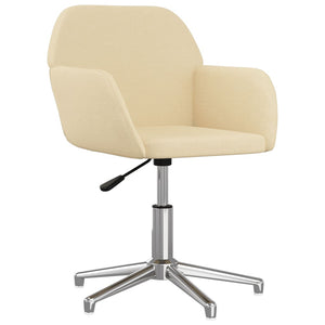 vidaXL Dining Chairs 2 pcs Swivel Cream Fabric