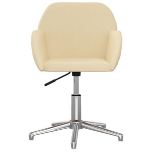 vidaXL Dining Chairs 2 pcs Swivel Cream Fabric