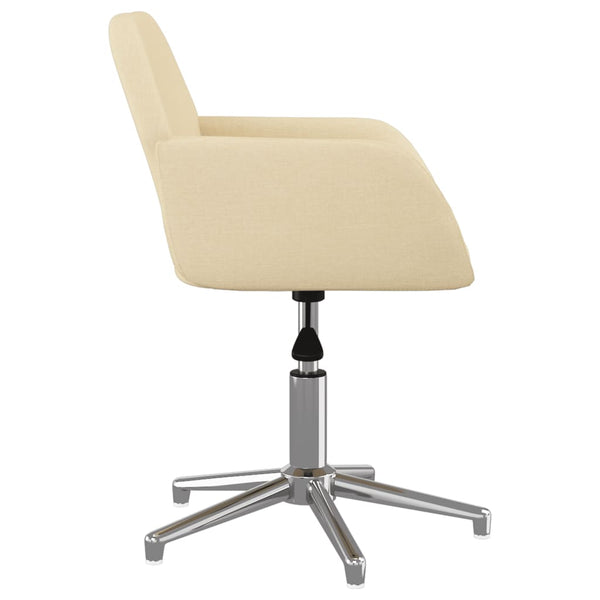 vidaXL Dining Chairs 2 pcs Swivel Cream Fabric