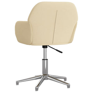 vidaXL Dining Chairs 2 pcs Swivel Cream Fabric