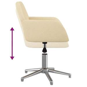 vidaXL Dining Chairs 2 pcs Swivel Cream Fabric