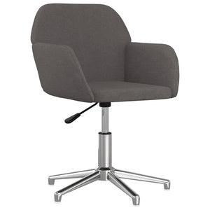 vidaXL Dining Chairs 2 pcs Swivel Dark Grey Fabric
