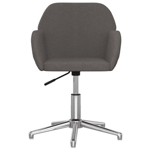 vidaXL Dining Chairs 2 pcs Swivel Dark Grey Fabric